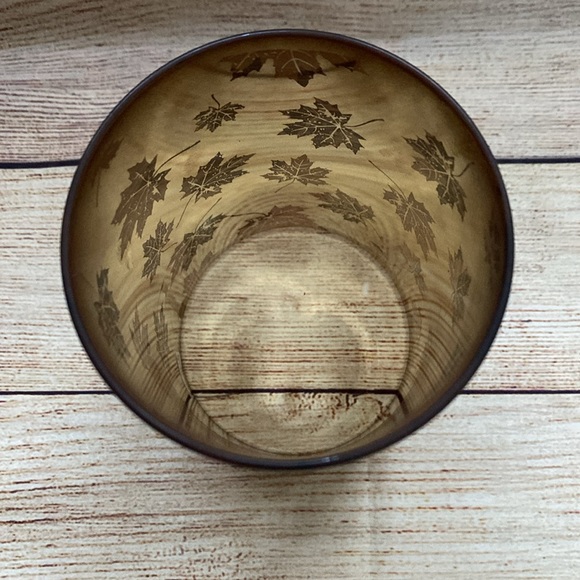 Pink Zebra Falling Leaves Simmering Shade With Wood Grain Base - Picture 2 of 8